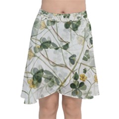 Leaves-142 Chiffon Wrap Front Skirt by nateshop