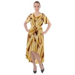 Pasta-79 Front Wrap High Low Dress by nateshop