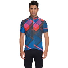 Minimalist Abstract Shaping  Abstract Digital Art Men s Short Sleeve Cycling Jersey by Jancukart