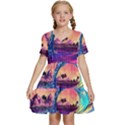 Retro Wave Ocean Kids  Short Sleeve Tiered Mini Dress View1