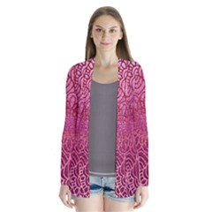 Pink Mandala Glitter Bohemian Girly Glitter Drape Collar Cardigan by Semog4