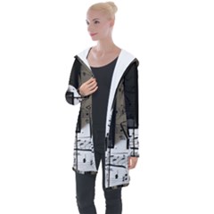 Music Piano Instrument Sheet Longline Hooded Cardigan by Semog4