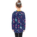 Flowers Pattern Bouquets Colorful Kids  Double Breasted Button Coat View2