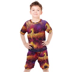 Phoenix Bird Kids  Tee And Shorts Set by Semog4