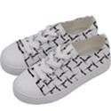 Precision Pursuit: Hunting Motif Black and White Pattern Kids  Low Top Canvas Sneakers View2