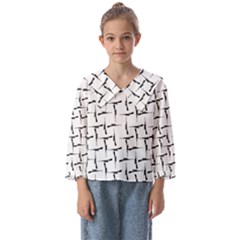 Precision Pursuit: Hunting Motif Black And White Pattern Kids  Sailor Shirt by dflcprintsclothing