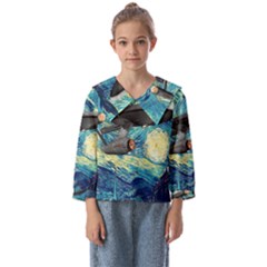 Star Trek Starship The Starry Night Van Gogh Kids  Sailor Shirt by Semog4