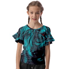 Angry Male Lion Predator Carnivore Kids  Cut Out Flutter Sleeves by Semog4