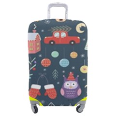 Vector Set Cute Christmas Elements Santa Penguin Deer Bear Fox Owl Trees Snowman Bird Angel More Luggage Cover (medium) by Semog4