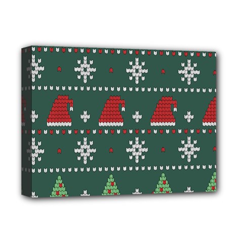 Beautiful Knitted Christmas Pattern Deluxe Canvas 16  X 12  (stretched)  by Semog4