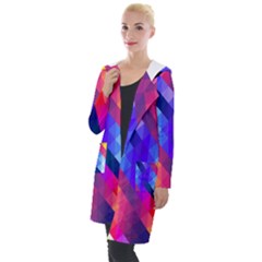 Abstract Background Colorful Pattern Hooded Pocket Cardigan by Semog4