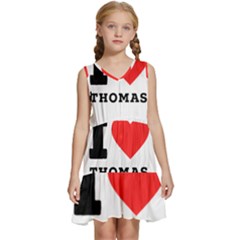 I Love Thomas Kids  Sleeveless Tiered Mini Dress by ilovewhateva