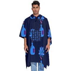 Flower Vase Pattern Men s Hooded Rain Ponchos by Ravend