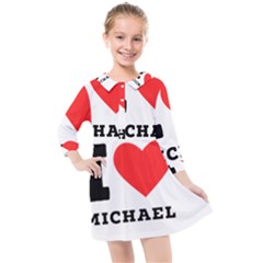 I Love Michael Kids  Quarter Sleeve Shirt Dress by ilovewhateva