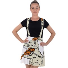 Cat Playing The Violin Art Velvet Suspender Skater Skirt by oldshool