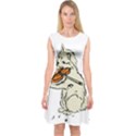 Cat Playing The Violin Art Capsleeve Midi Dress View1