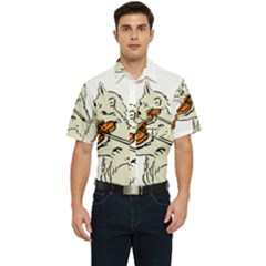 Cat Playing The Violin Art Men s Short Sleeve Pocket Shirt  by oldshool