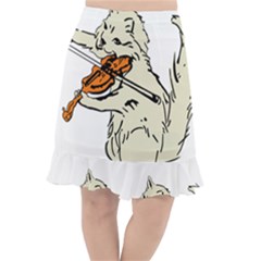 Cat Playing The Violin Art Fishtail Chiffon Skirt by oldshool