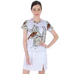 Cat Playing The Violin Art Women s Sports Top by oldshool