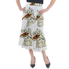 Cat Playing The Violin Art Midi Mermaid Skirt by oldshool