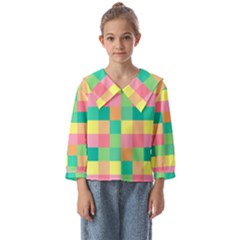 Checkerboard-pastel-squares- Kids  Sailor Shirt by Semog4