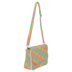 Checkerboard-pastel-squares Shoulder Bag With Back Zipper by Semog4