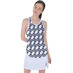 Pattern-monochrome-repeat Racer Back Mesh Tank Top by Semog4