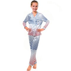 Dots-pointillism-abstract-chevron Kid s Satin Long Sleeve Pajamas Set by Semog4