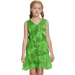 Mosaic-tile-geometrical-abstract Kids  Sleeveless Tiered Mini Dress by Semog4