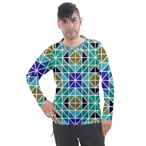 Mosaic-triangle-symmetry- Men s Pique Long Sleeve Tee by Semog4