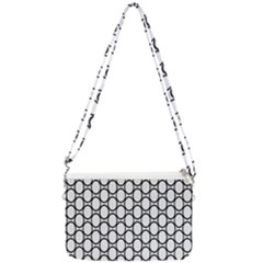 Black-pattern-halftone-wallpaper Double Gusset Crossbody Bag by Semog4