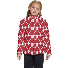 Hearts-pattern-seamless-red-love Kids  Puffer Bubble Jacket Coat by Semog4