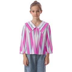 Geometric-3d-design-pattern-pink Kids  Sailor Shirt by Semog4