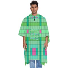 Checkerboard-squares-abstract-- Men s Hooded Rain Ponchos by Semog4