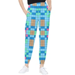 Checkerboard-squares-abstract Women s Tapered Pants by Semog4