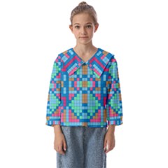 Checkerboard-squares-abstract Kids  Sailor Shirt by Semog4