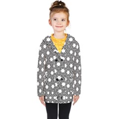 Geometric-floral-curved-shape-motif Kids  Double Breasted Button Coat by Semog4