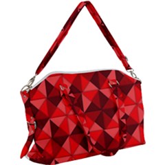 Red Diamond Shapes Pattern Canvas Crossbody Bag by Semog4