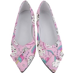 Beautiful Cute Animals Pattern Pink Women s Bow Heels by Semog4