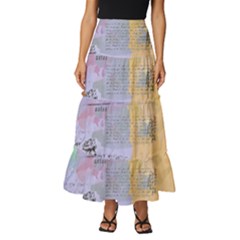 Scrapbook Paris Vintage France Tiered Ruffle Maxi Skirt by Salman4z