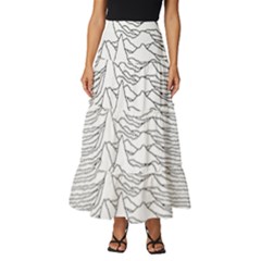 Joy Division Unknown Pleasures Post Punk Tiered Ruffle Maxi Skirt by Salman4z