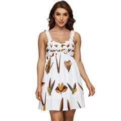 Butterfly Butterflies Insect Swarm Ruffle Strap Babydoll Chiffon Dress by Salman4z
