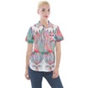 Lotus Feathers Boho Watercolor Women s Short Sleeve Pocket Shirt View1