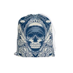 Skull Drawing Drawstring Pouch (large) by Salman4z