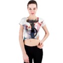 Anchor watercolor painting tattoo art anchors and birds Crew Neck Crop Top View1