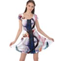 Anchor watercolor painting tattoo art anchors and birds Cap Sleeve Dress View1
