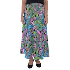 Background Texture Paisley Pattern Flared Maxi Skirt by Salman4z