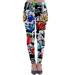 Graffiti Art Cartoon Comic Lightweight Velour Leggings by Salman4z