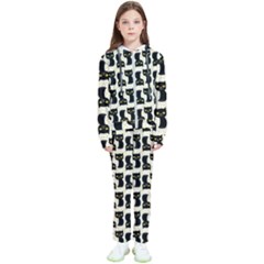 Black Cats And Dots Koteto Cat Pattern Kitty Kids  Tracksuit by Salman4z