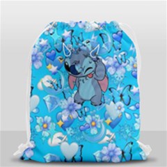 Blue Stitch Aesthetic Drawstring Bag (small) by Salman4z